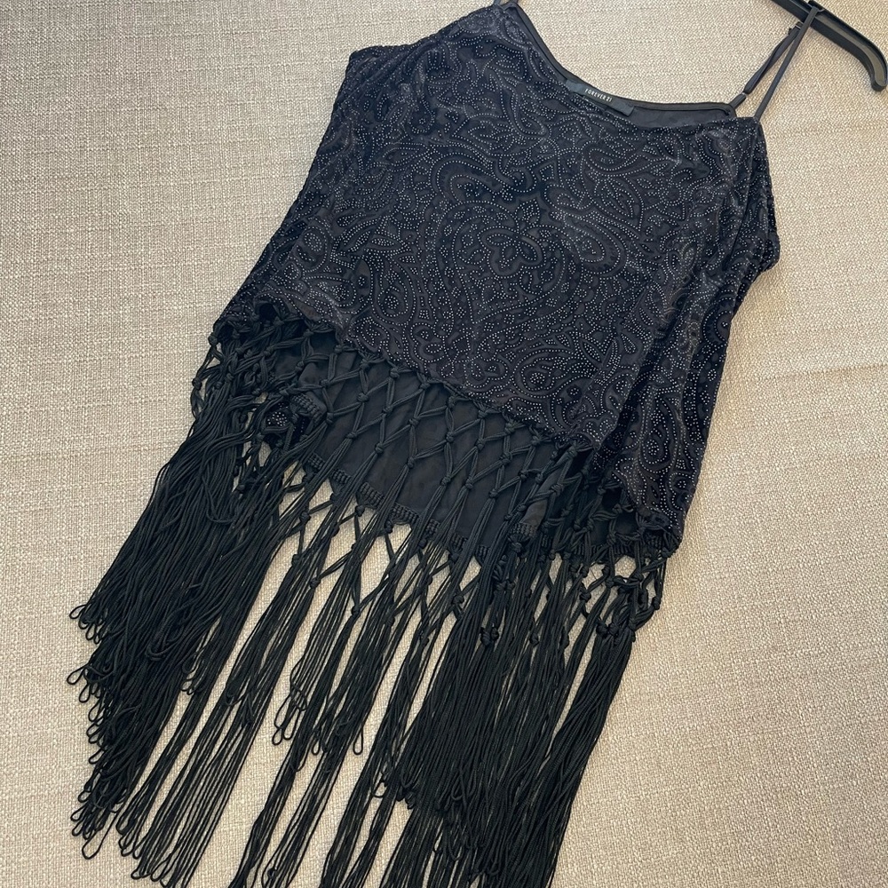 Forever 21 Black Fringe Camisole